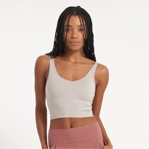 Vuori Halo Performance Crop Oyster Heather Size M
